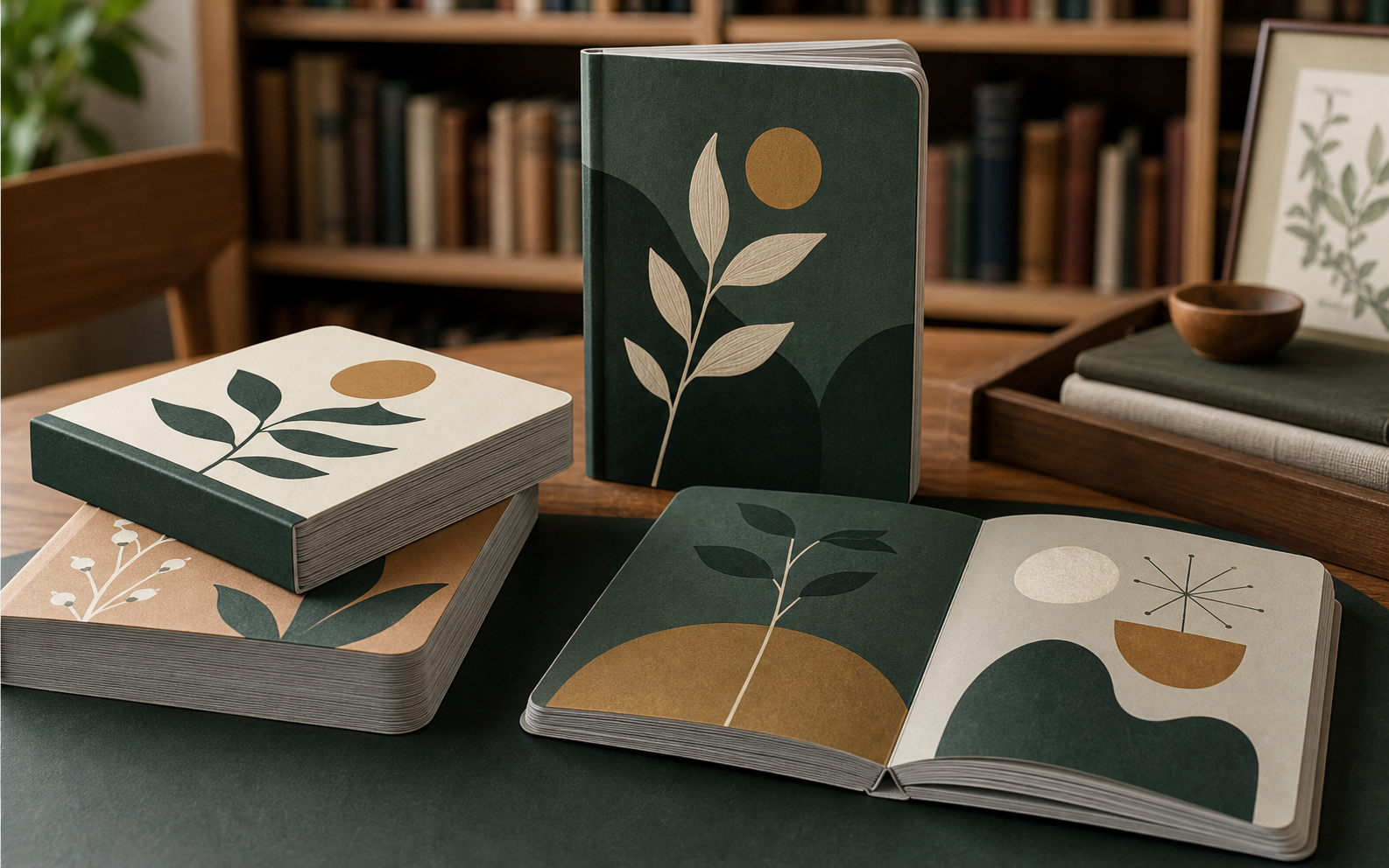 Coordinated premium board book publisher series on a refined editorial table