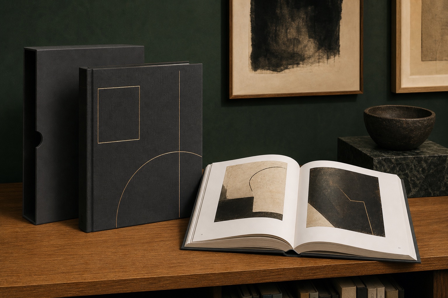 Museum catalogue and art monograph set with slipcase