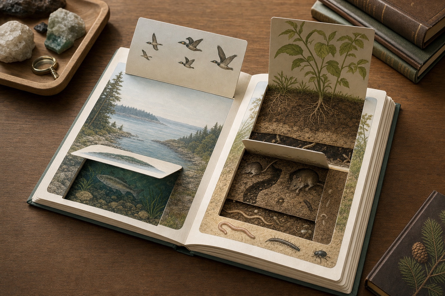 Natural-history lift-the-flap learning book