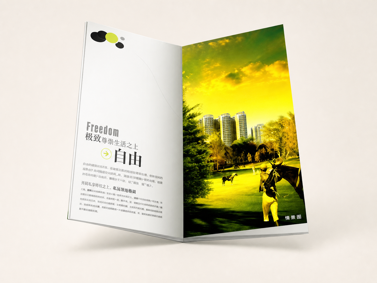 Open premium publication with controlled color reproduction