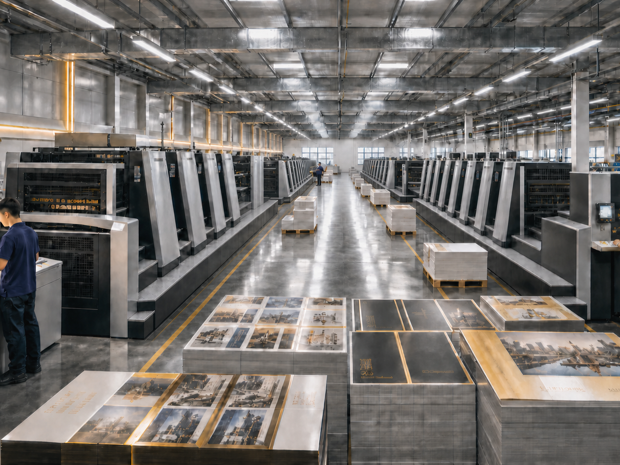 Modern printing workshop and continuous printing equipment