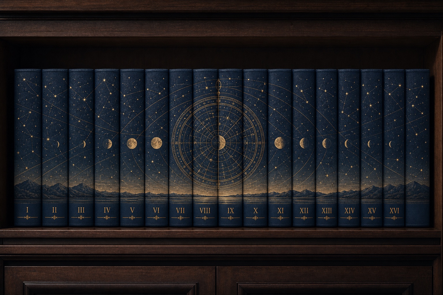 Astronomical Star Chart Continuous Spine Painting Hardcover Collection Book Set