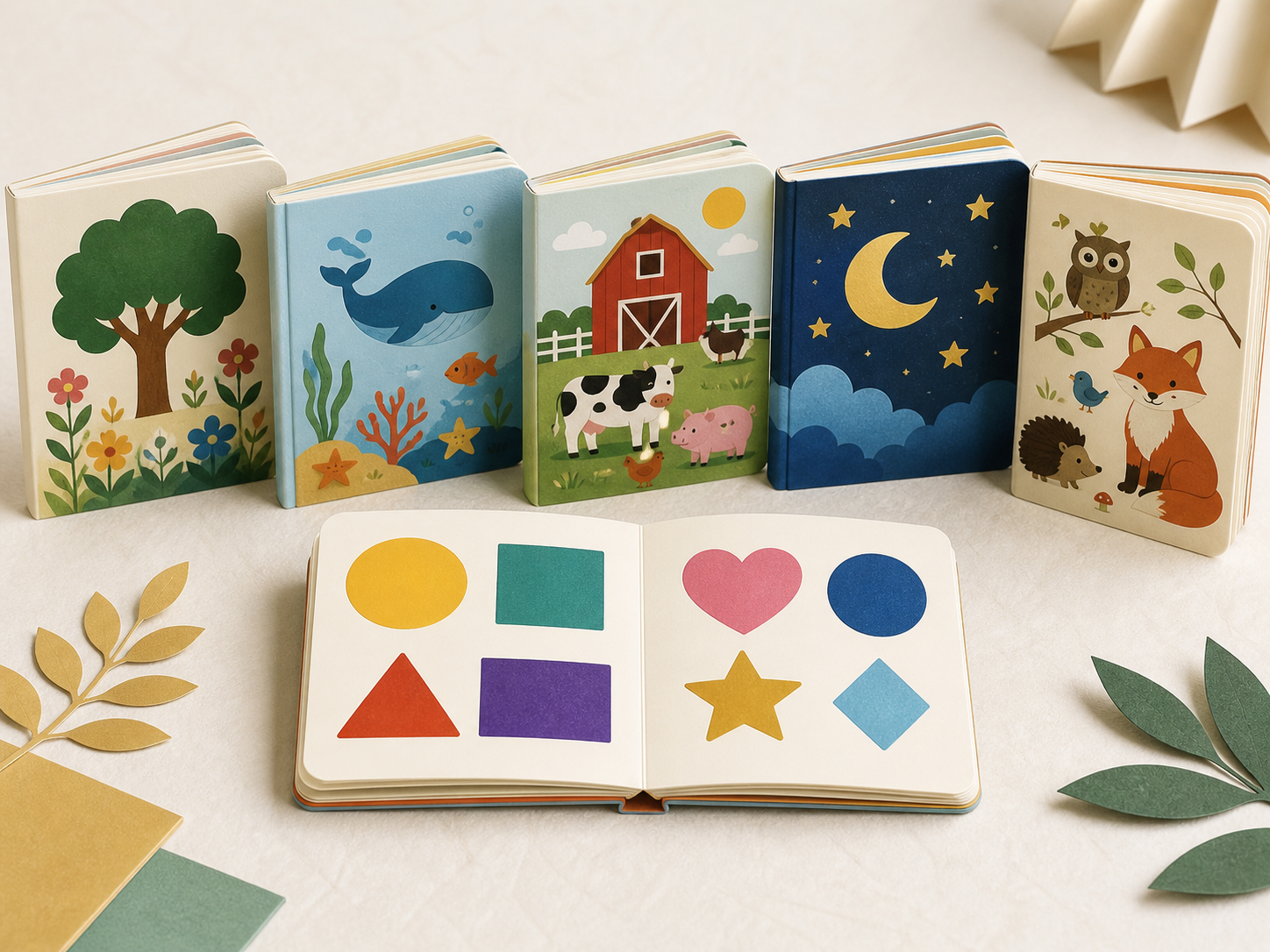 Early-learning board-book set with thick-page presentation