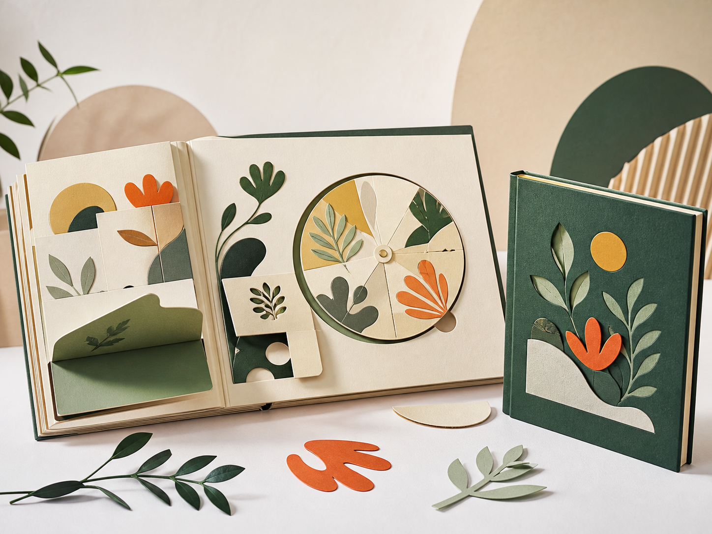植物主題紙藝互動書成品