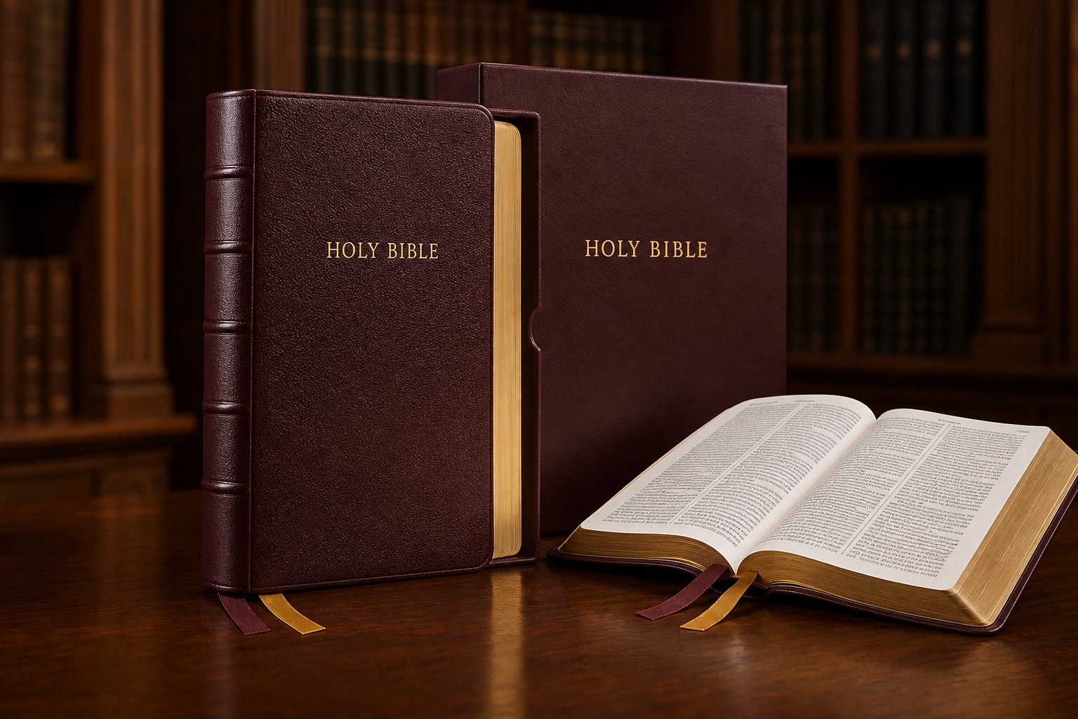 Foil-stamped Bible collector edition in a protective case