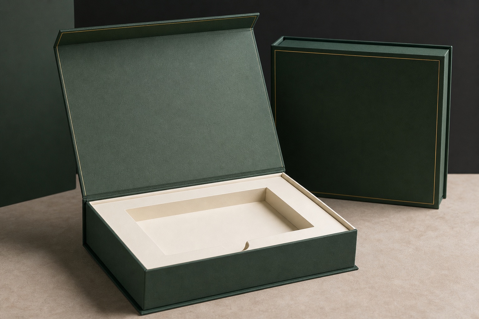Magnetic-lid rigid box with a precise paperboard insert