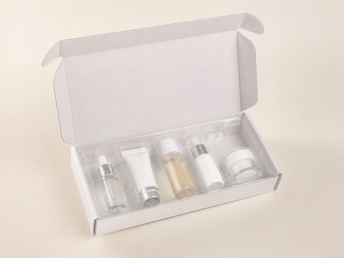 Clear thermoformed blister cavity in a folding paperboard box