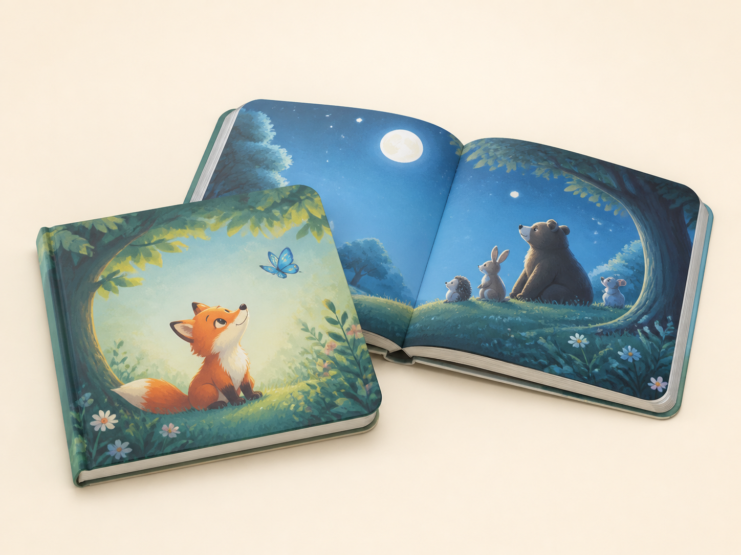 Finished hardcover children's picture book with cover and full-colour illustrated spreads