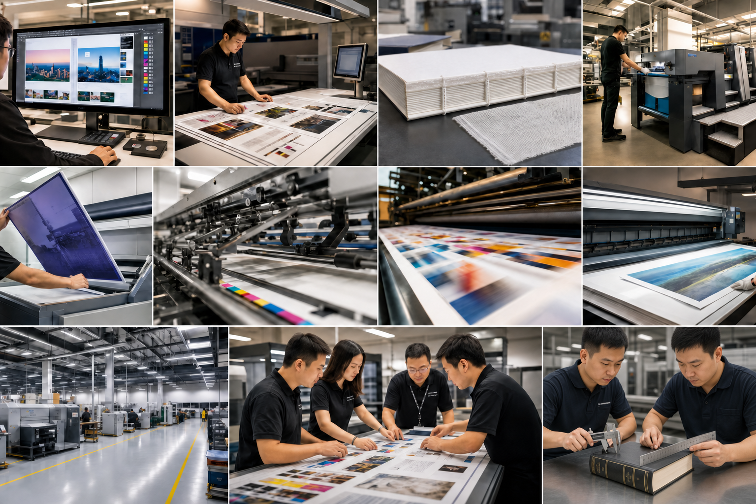 Prepress inspection, imposition, binding structure and quality inspection