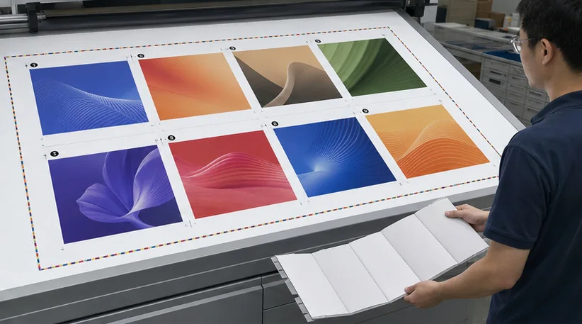 Pre-press personnel check imposition, page order and folding pattern