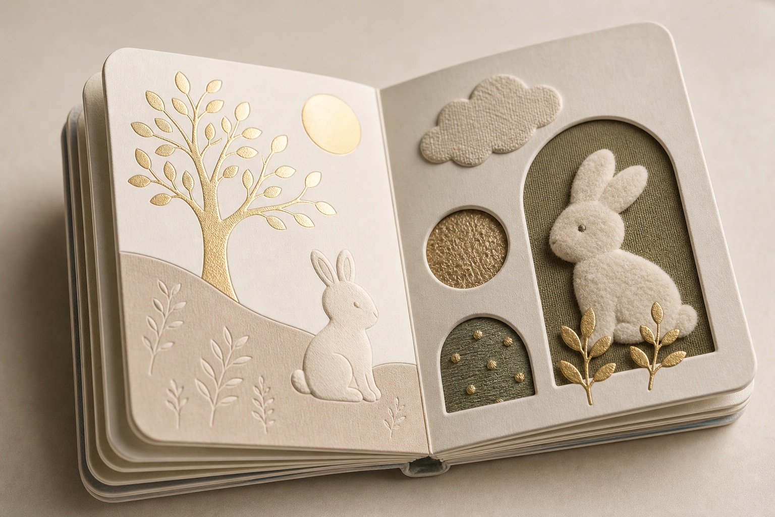 Toddler tactile picture book with rounded board pages