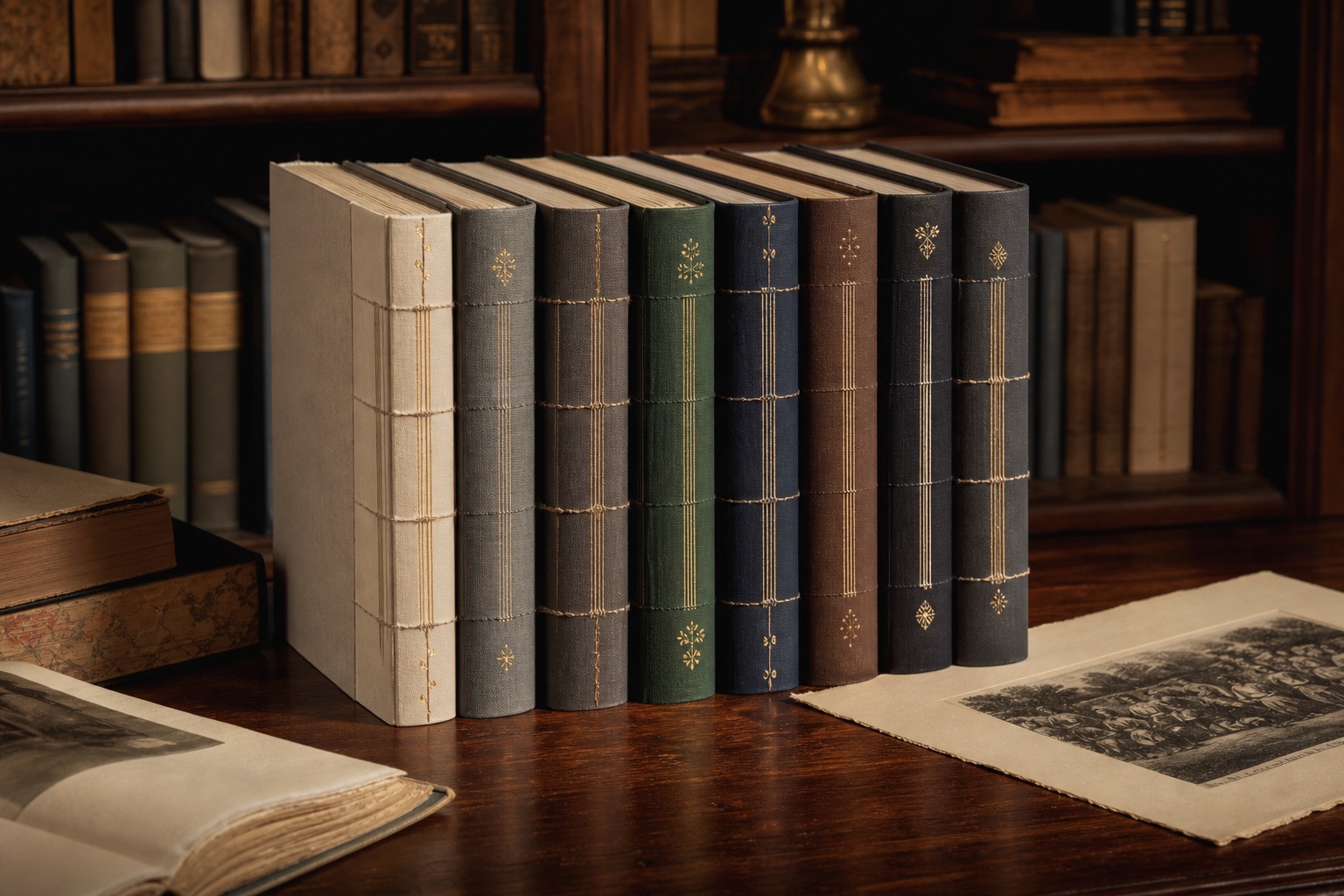 Cultural Collection Hardcover Book and Bare Spine Lock Line Structure
